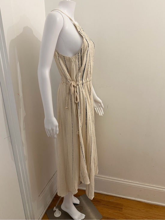 Dresses & Skirts - Striped Cream Halter Midi Dress